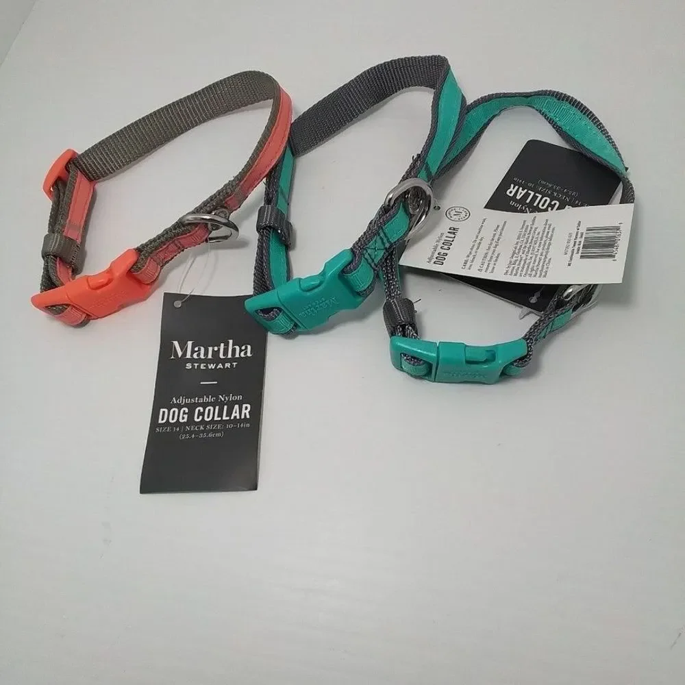 Martha Stewart Nylon Orange Dog Collar Size Small NWT
